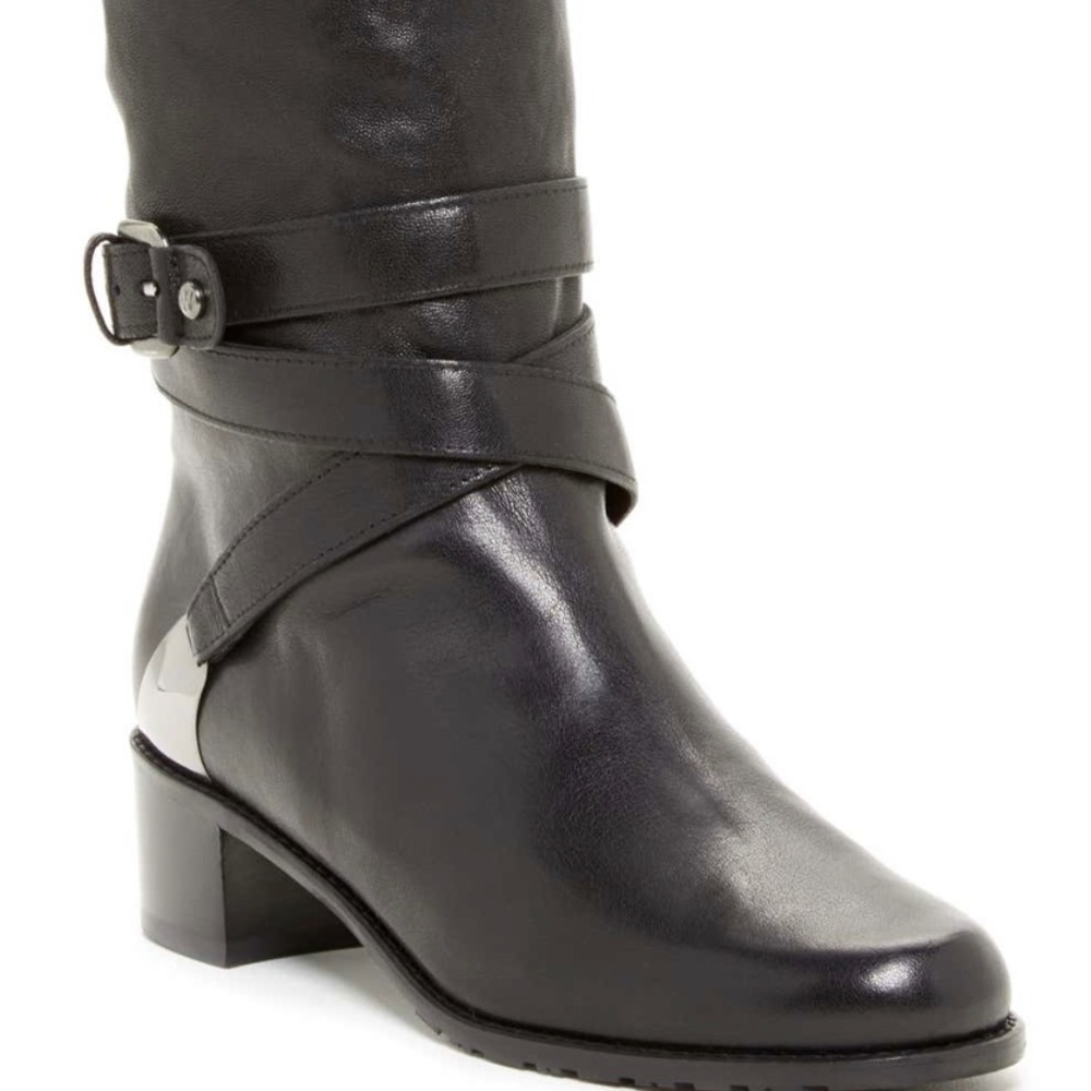 Stuart weitzman ranch dressing black moto boot